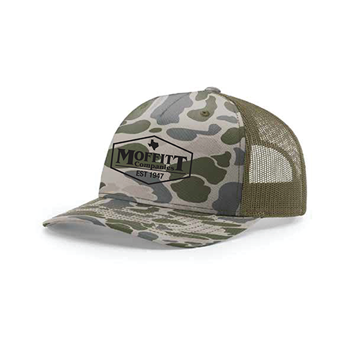 Moffitt Companies Richardson 112P Marsh Duck Camo Trucker Cap with Diamond Embroidery
