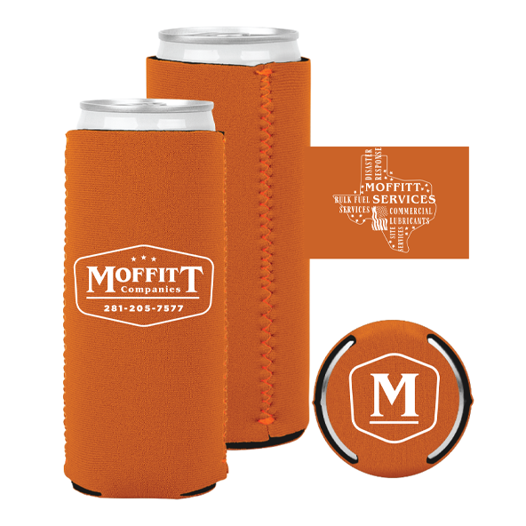 Moffitt Companies 2025 Slim Texas Orange Koozie