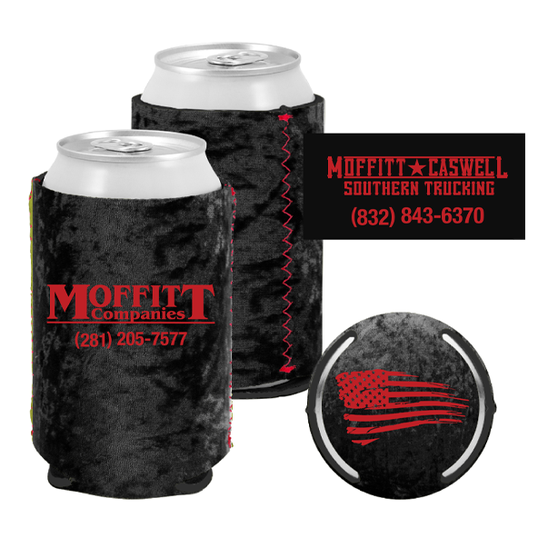 Moffitt Services Black Suede Koozie